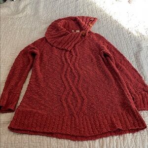 Moth Cowl Neck Sweater with Button Accents